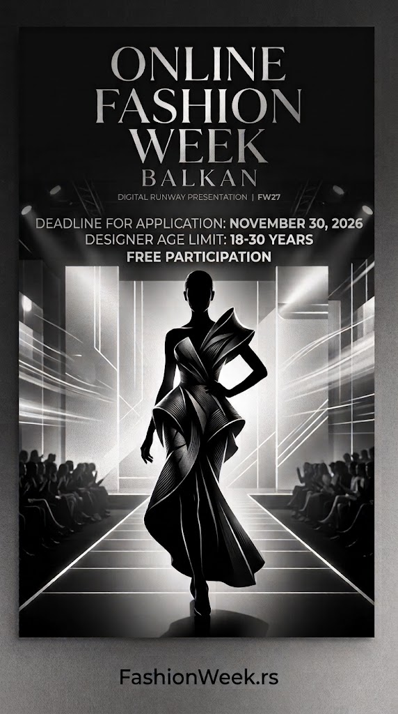 Poster Online Fashion Week Balkan sa rokom za prijave 30. novembar 2026.